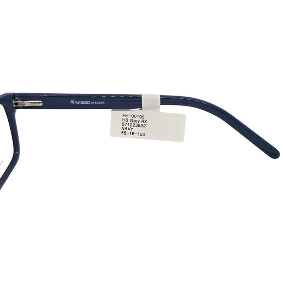 Fatheadz HS Gary Rx Navy Blue Rectangular Eyeglass Frames 58-18-150 Ultimate Fit - Picture 5 of 8